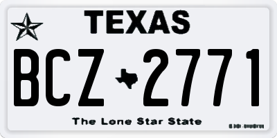 TX license plate BCZ2771