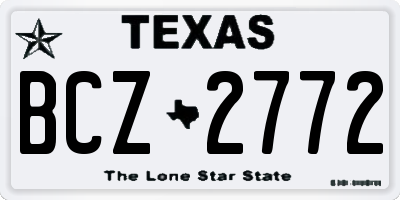 TX license plate BCZ2772