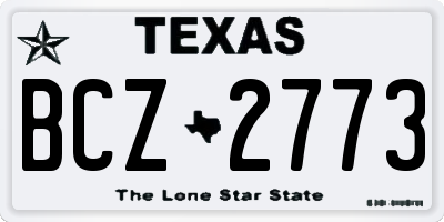 TX license plate BCZ2773