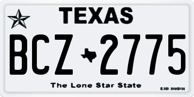 TX license plate BCZ2775