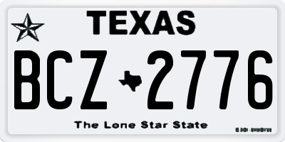 TX license plate BCZ2776