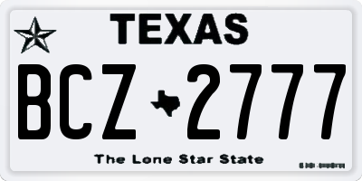 TX license plate BCZ2777