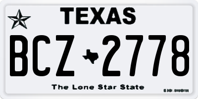 TX license plate BCZ2778