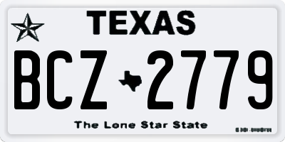TX license plate BCZ2779