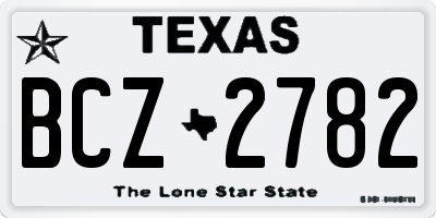 TX license plate BCZ2782