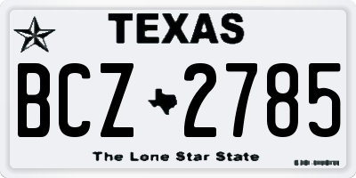 TX license plate BCZ2785