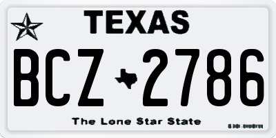 TX license plate BCZ2786