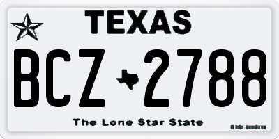 TX license plate BCZ2788