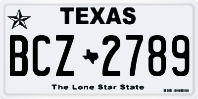 TX license plate BCZ2789