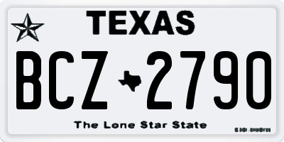 TX license plate BCZ2790