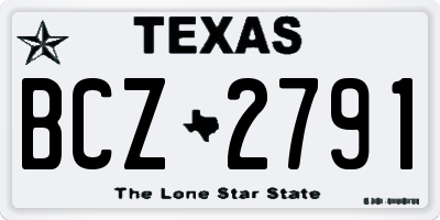TX license plate BCZ2791
