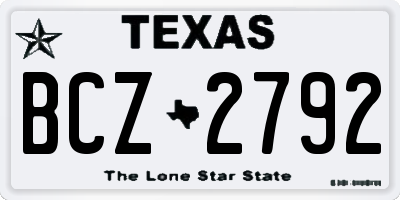TX license plate BCZ2792