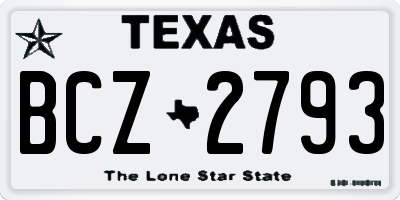 TX license plate BCZ2793