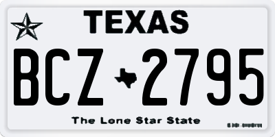 TX license plate BCZ2795
