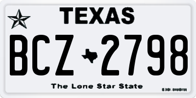 TX license plate BCZ2798