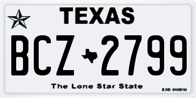 TX license plate BCZ2799