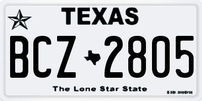 TX license plate BCZ2805