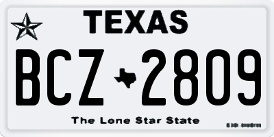 TX license plate BCZ2809