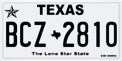 TX license plate BCZ2810