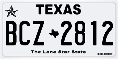 TX license plate BCZ2812