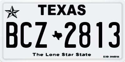 TX license plate BCZ2813