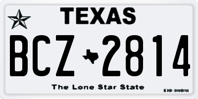 TX license plate BCZ2814