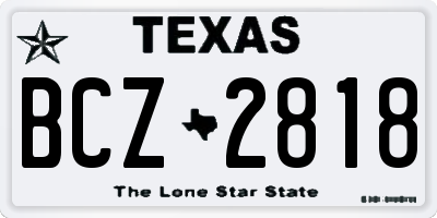 TX license plate BCZ2818