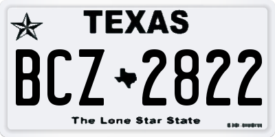 TX license plate BCZ2822