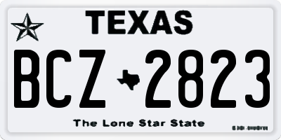 TX license plate BCZ2823