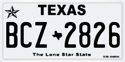 TX license plate BCZ2826