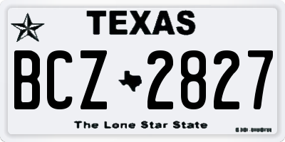 TX license plate BCZ2827