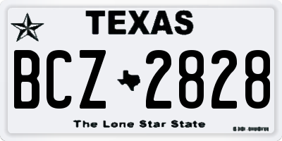 TX license plate BCZ2828