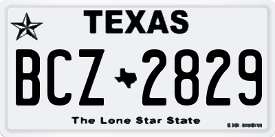 TX license plate BCZ2829