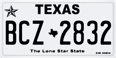 TX license plate BCZ2832