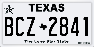 TX license plate BCZ2841