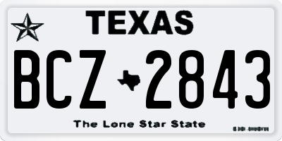 TX license plate BCZ2843