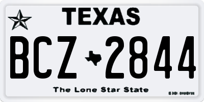 TX license plate BCZ2844