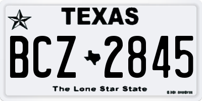 TX license plate BCZ2845