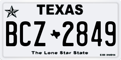 TX license plate BCZ2849