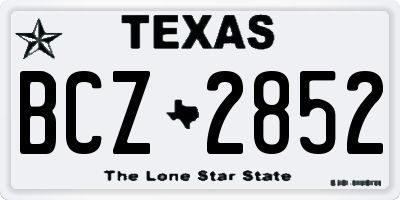 TX license plate BCZ2852
