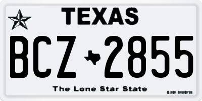 TX license plate BCZ2855