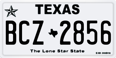 TX license plate BCZ2856