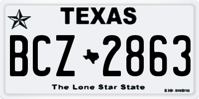 TX license plate BCZ2863