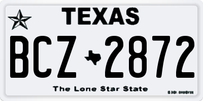 TX license plate BCZ2872