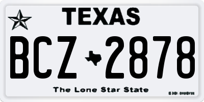 TX license plate BCZ2878