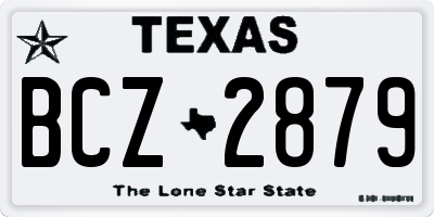 TX license plate BCZ2879