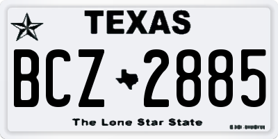 TX license plate BCZ2885