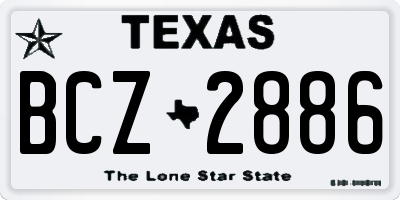 TX license plate BCZ2886
