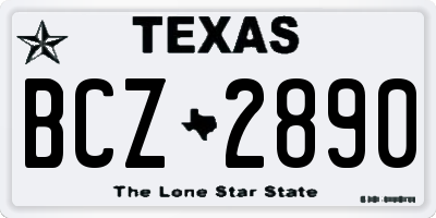 TX license plate BCZ2890