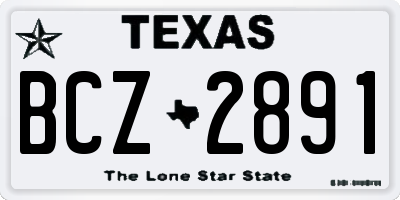 TX license plate BCZ2891